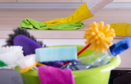 Professional cleaning of desks and shared surfaces in Pimlico