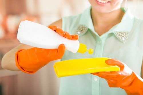 Professional cleaners working on a refurbished apartment in Pimlico